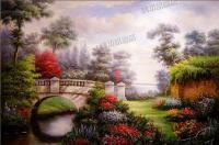 欧式手绘油画美式客厅餐厅卧室装饰画壁画托马斯风景花园景