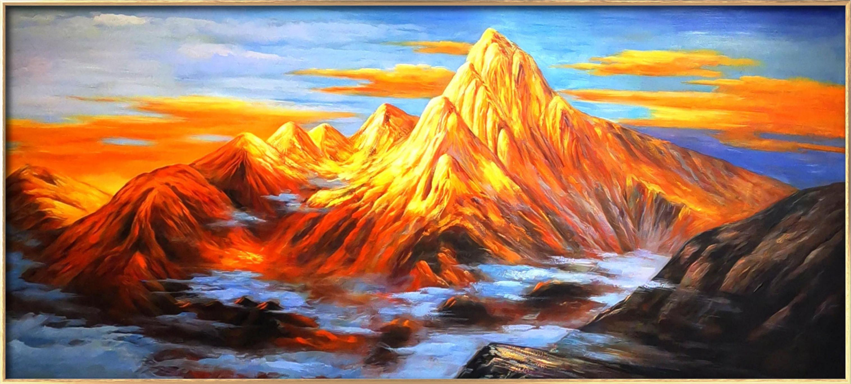 日照金山油画