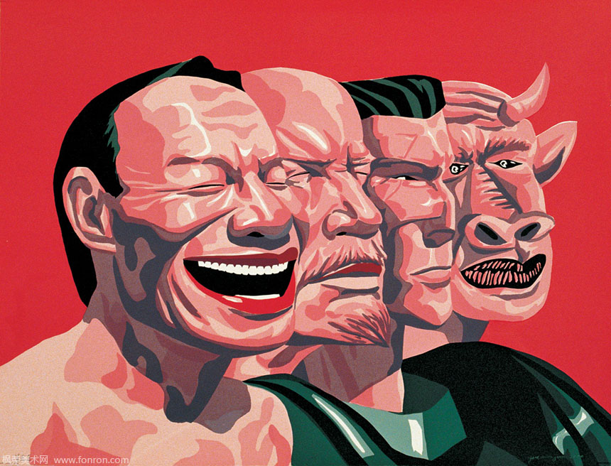 中国当代实力油画家岳敏君 作品欣赏 