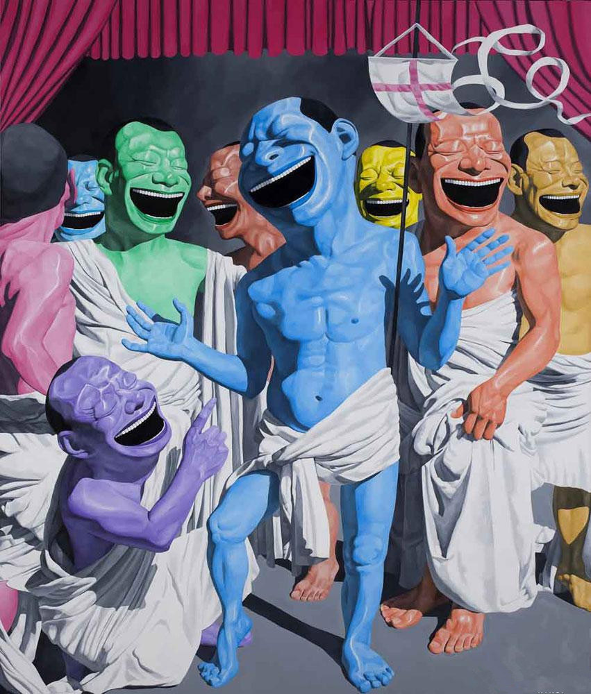 中国当代实力油画家岳敏君 作品欣赏 