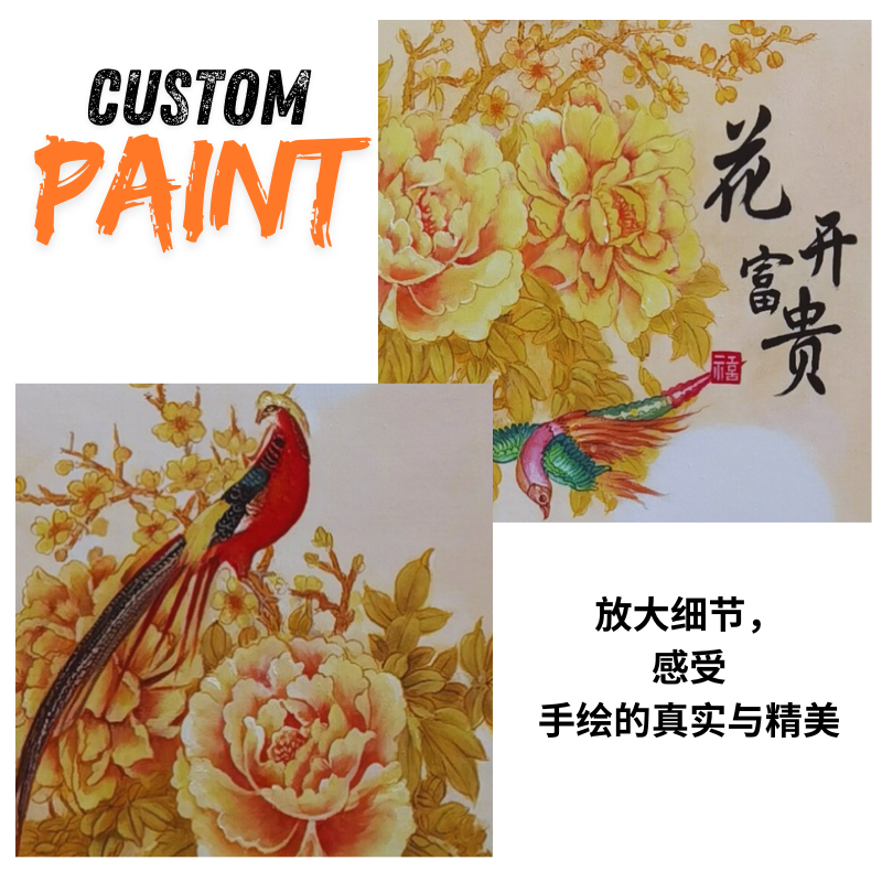 花开富贵油画定制 细节图