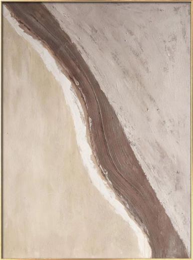 ARTmix原创手绘侘寂赤贫风手绘抽象油画 << 黄金海岸>>北欧现代简约意式极简wabisabi抽象玄关挂画大芬村纯手绘装饰画肌理感立体画230004A