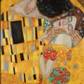 欧式手工油画卧室玄关酒店会所装饰画手绘名画克林姆特klimt吻