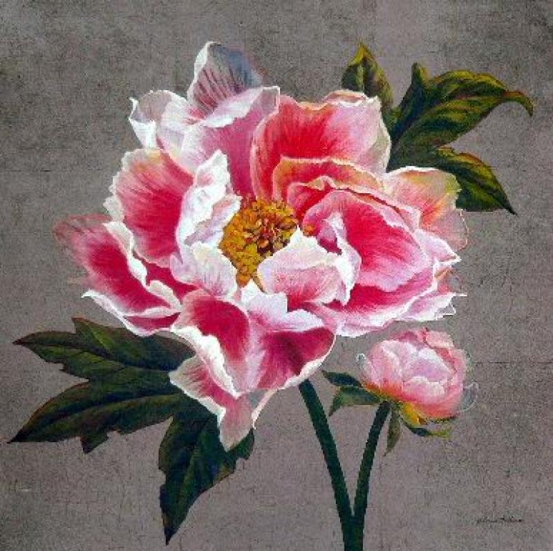 美坊现代家居客厅玄关卧室走廊有框画简约抽象手绘花卉油画装饰画-A款烟花