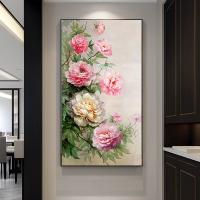 花开富贵牡丹油画 - 手绘中国风花卉油画 富贵吉祥家居装饰画 国色天香 百花之王AM2412
