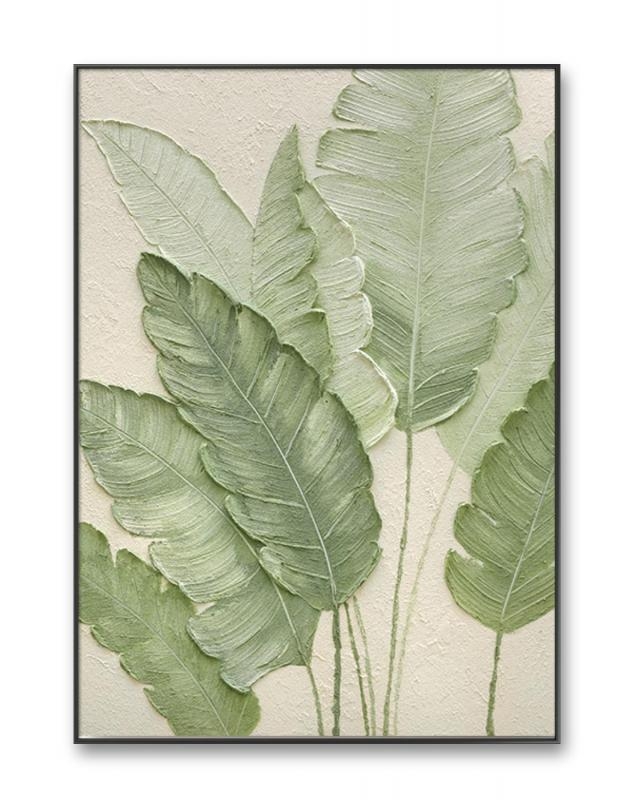 家大业大油画 - 客厅入户玄关过道手绘植物油画 现代简约风奶油风北欧风家居装饰画 家业昌盛风水画